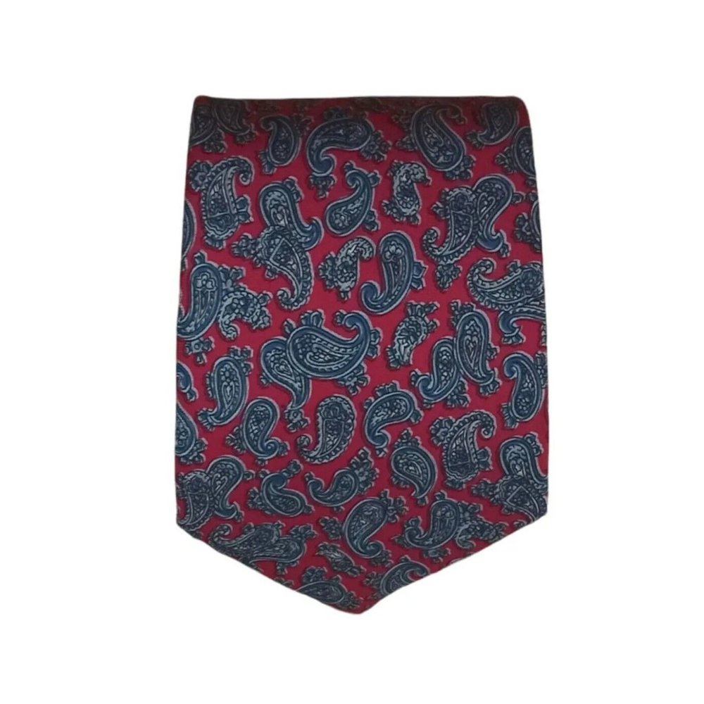 DAKS Red Paisley Silk Tie USA 58"/ 3.5" EC